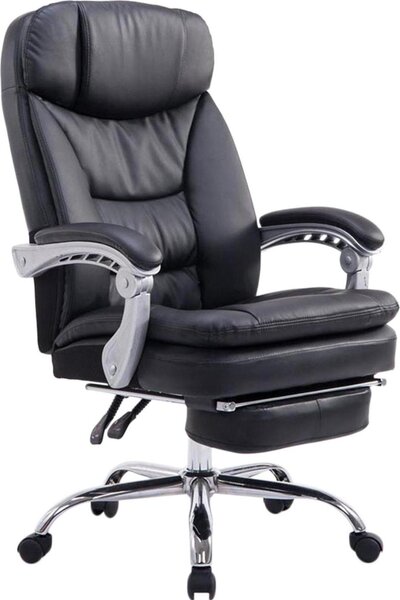 Sedia direzionale ergonomica XL - Sedia da ufficio confortevole - con poggiapiedi regolabile | Colore: nero