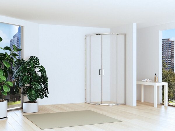 Box doccia basso 80x80cm semicircolare altezza 170cm | CHIARA CURV-Q - KAMALU