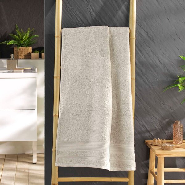 Asciugamano tipo terry beige in cotone 70x130 cm Tendresse – douceur d'intérieur