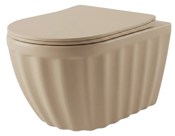 Set: WC sospeso + Lavabo da appoggio Rea Duo Caffe Latte Matt