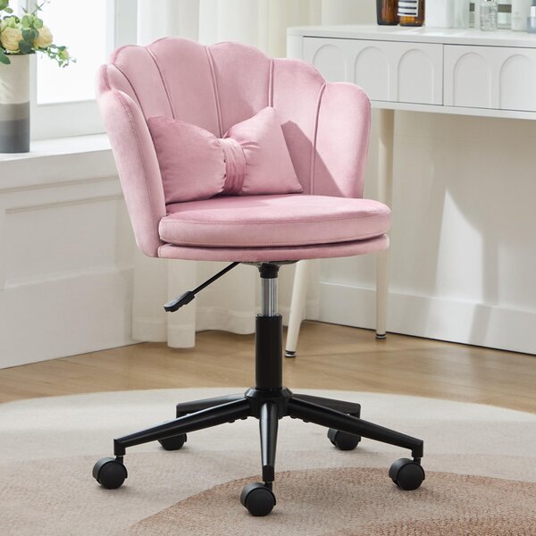 Fortuna Lai Design moderno: sedia da cameriera, sedia da ufficio, schienale a forma di petalo, cuscino lombare a forma di farfalla, regolabile in altezza, morbido cuscino di seduta. Adatta per soggiorno, camera da letto, ufficio, ecc