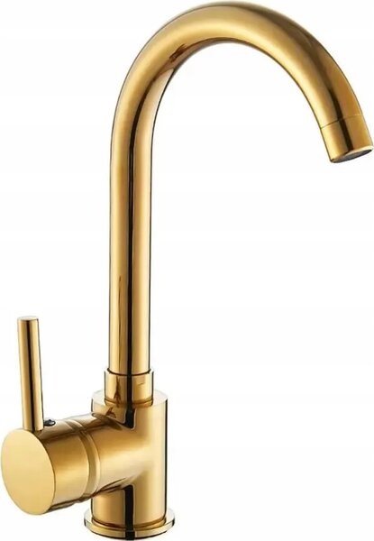Rubinetto da cucina, 30Cm, Oro, Con bocca girevole a 360°, Algea
