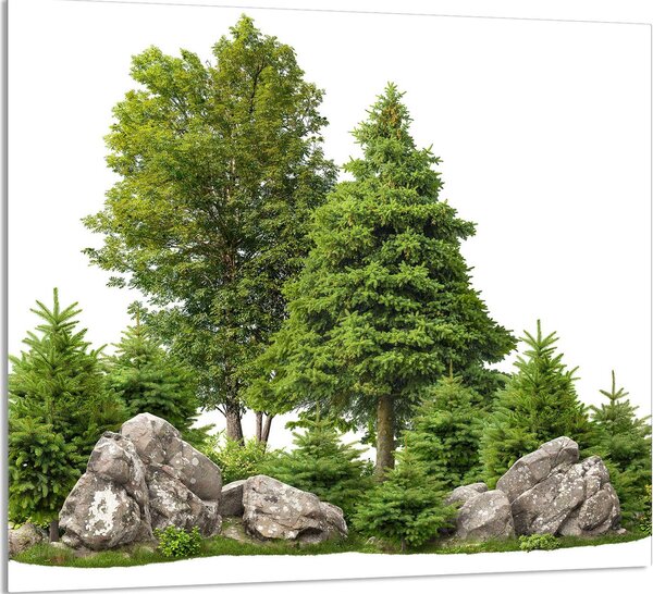 PIATTO IN VETRO PER CUCINA 65x60 alberi
