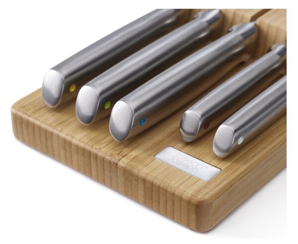 Set di coltelli con lama in acciaio inox e supporto 5 pz Elevate Bamboo – Joseph Joseph