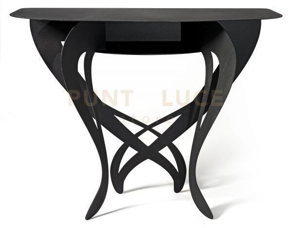 Consolle elegante frida nero in ferro 110x35x85cmh