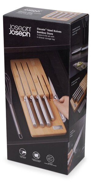Set di coltelli con lama in acciaio inox e supporto 5 pz Elevate Bamboo – Joseph Joseph
