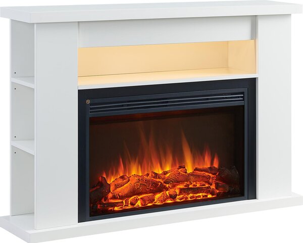 Camino elettrico BALDERIA Ruby - Camino da appoggio con riscaldamento 2000 W - Bianco