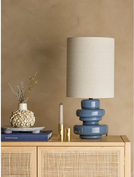 Lampada da tavolo blu con paralume in tessuto (altezza totale 51 cm) Fabiola – Bloomingville