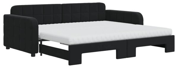 VidaXL Divano letto estraibile con materasso Nero 90x190 cm Velluto