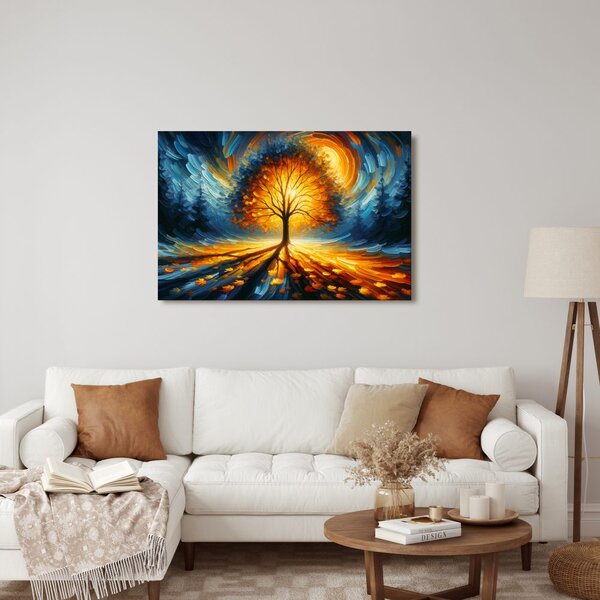 Quadro su tela – Albero della vita al centro di una foresta scura