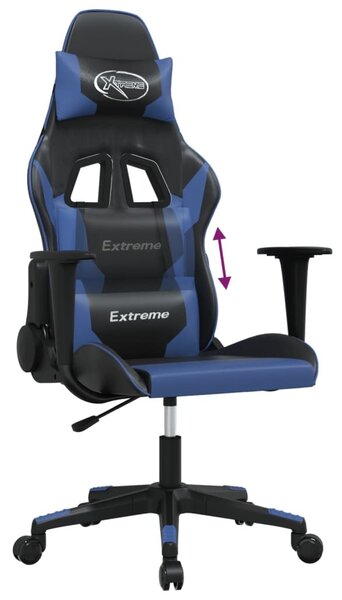 VidaXL Sedia da gioco in ecopelle nera e blu