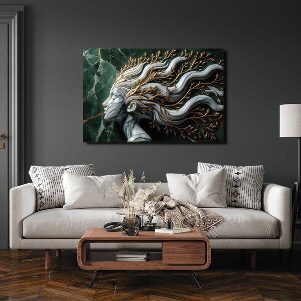 Quadro su tela – Dea della foresta con rami tra i capelli