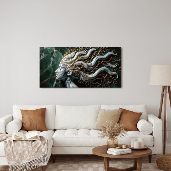 Quadro su tela – Bellezza naturale con volto di marmo
