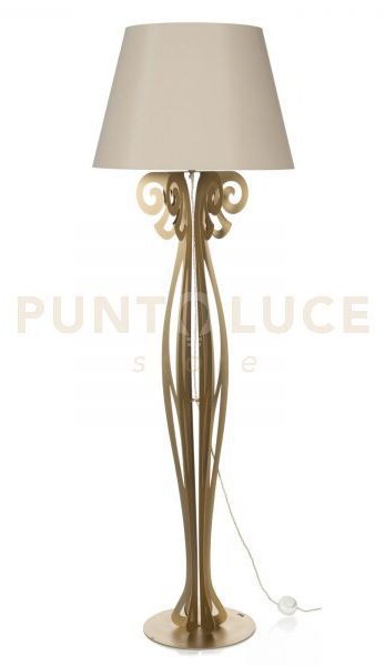 Lampada da terra moderna di design circeo oro paralume sabbia