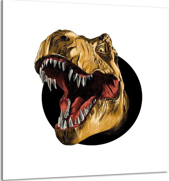 PIATTO IN VETRO PER CUCINA 60x65 Dinosauro