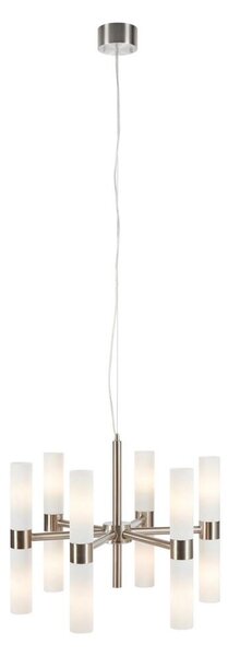 Markslöjd 109154 - Lampadario a sospensione con cavi ELARA 12xE14/40W/230V cromo satinato