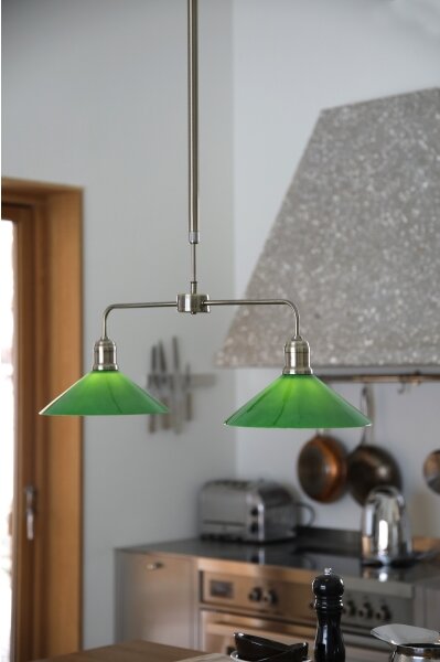 Markslöjd 109161 - Lampadario su asta VELA 2xE27/60W/230V verde/ottone