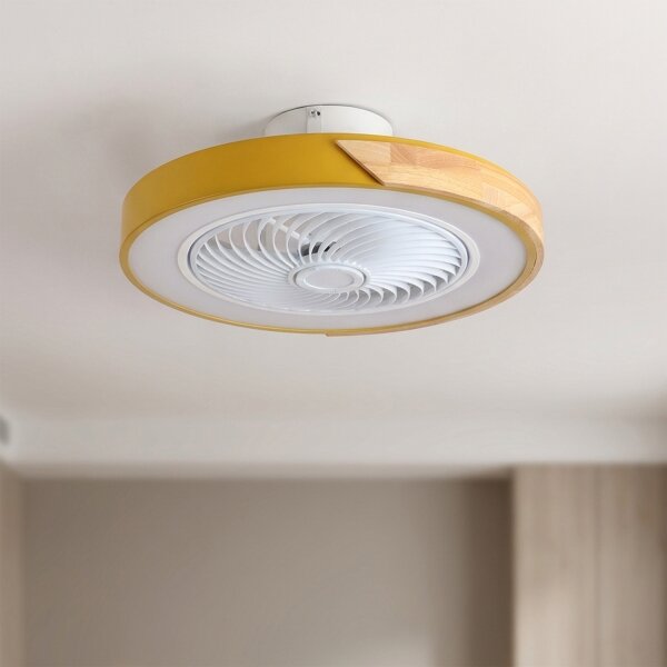 Brilagi - Plafoniera LED dimmerabile con ventilatore LED/38W/230V 50 cm oro/rovere + telecomando