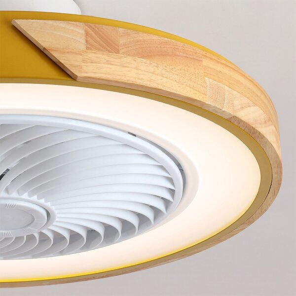 Brilagi - Plafoniera LED dimmerabile con ventilatore LED/38W/230V 50 cm oro/rovere + telecomando