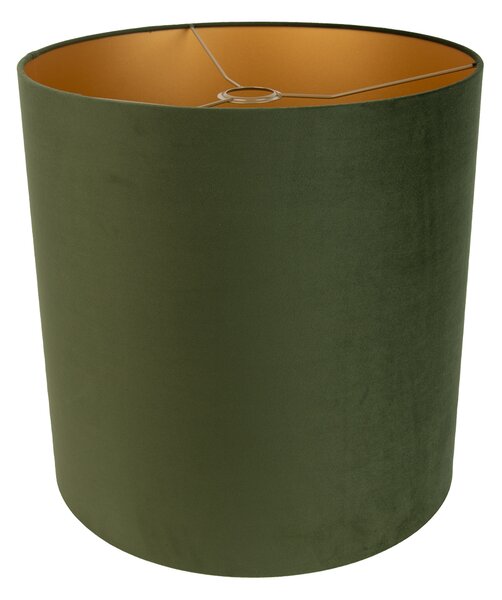 Paralume in velluto verde 40/40/40 con interno dorato