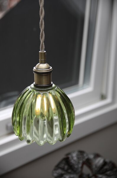 Markslöjd 109138 - Sospensione a cavo GOTA 1xE14/40W/230V verde fumé/ottone