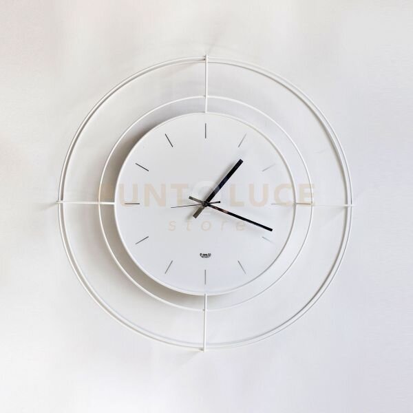Orologio da parete contemporaneo nudo piccolo bianco