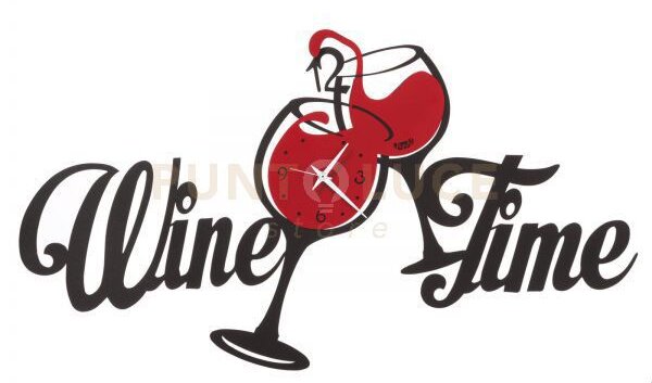 Orologio da parete particolare wine time nero e rosso