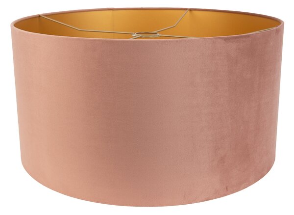 Paralume in velluto rosa 50/50/25 con interno dorato