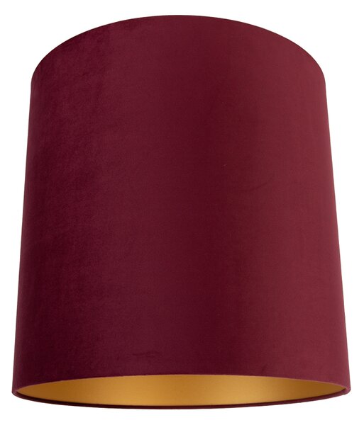 Paralume in velluto rosso 40/40/40 con interno dorato