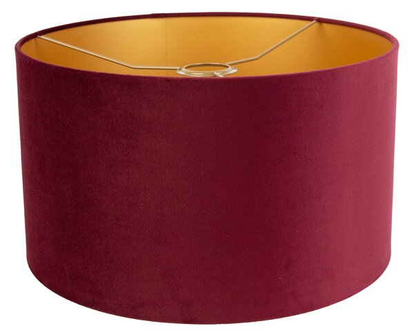 Paralume in velluto rosso 35/35/20 con interno dorato