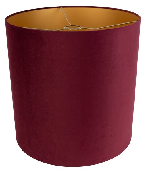 Paralume in velluto rosso 40/40/40 con interno dorato