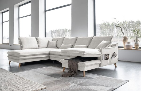 Divano letto angolare beige (angolo sinistro/"U") Charming Charlie - Miuform