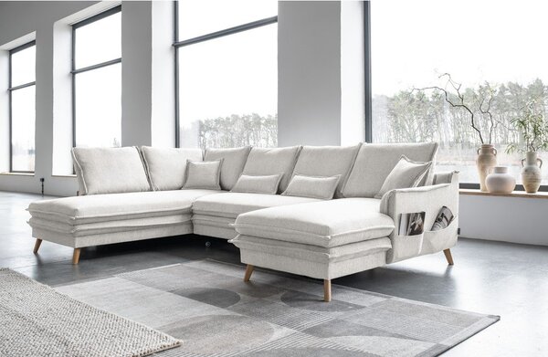 Divano letto angolare beige (angolo sinistro/"U") Charming Charlie - Miuform