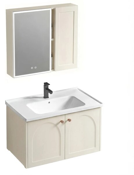 Set di mobili da bagno con lavabo Denver 60cm Creme