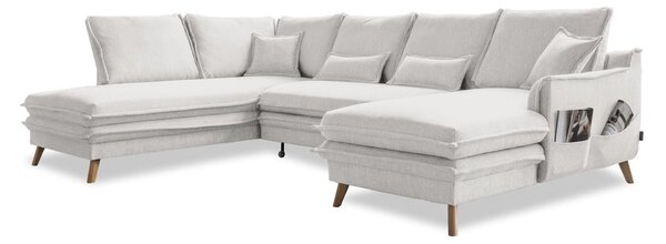 Divano letto angolare beige (angolo sinistro/"U") Charming Charlie - Miuform