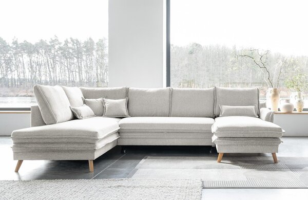 Divano letto angolare beige (angolo sinistro/"U") Charming Charlie - Miuform