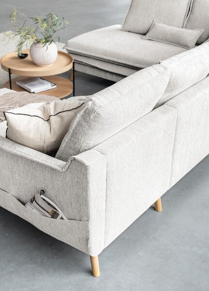Divano letto angolare beige (angolo sinistro/"U") Charming Charlie - Miuform