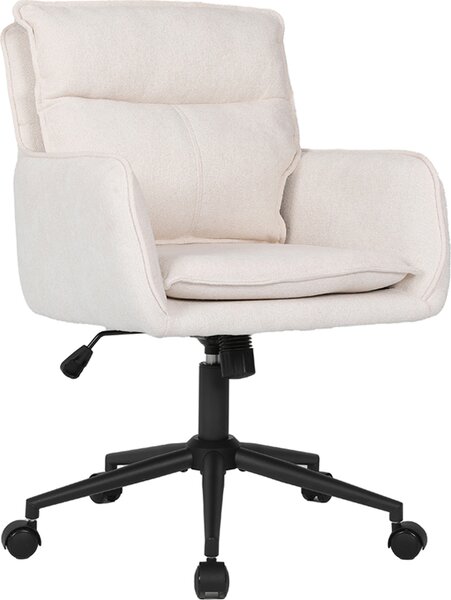 Home Deluxe Sedia da ufficio CORA 100 x 60 x 70 cm in tessuto beige - regolabile in altezza | sedia da scrivania, sedia direzionale