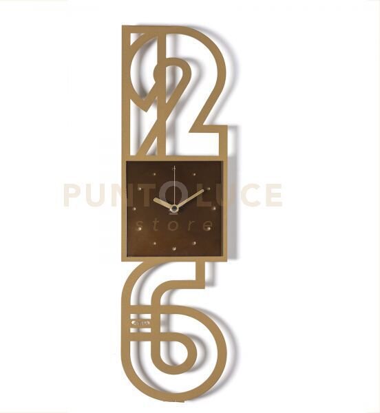 Orologio da parete di design neville oro laccato/caramello industri