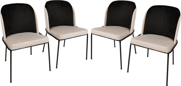 Skye Decor, Dore 145 V4, set di sedie (4 pezzi), nero, 100% METALLO, 54 x 55 x 86 cm
