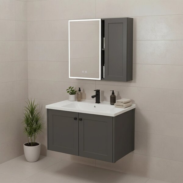 Set di mobili da bagno con lavabo Monti 60cm Grey