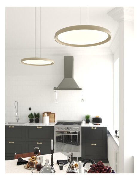 PLANA SOSPENSIONE CIRCOLARE D50 CM LED 25W LUCE CCT 3000K-3500K-4000K METALLO 3 COLORI MODERNA