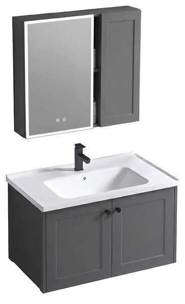 Set di mobili da bagno con lavabo Monti 60cm Grey
