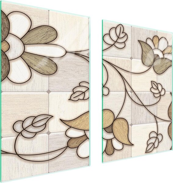 Piatto Di Protezione In Vetro Per Cucina 65X52 Mosaico