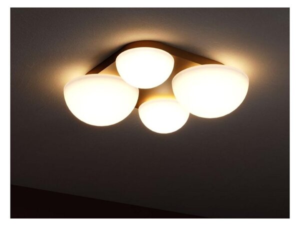 LUMIEN APPLIQUE PLAFONIERA 4 LUCI LED 26W LUCE CCT 2700K-3000K IN METALLO BIANCO, NERO E ORO DESIGN MODERNO