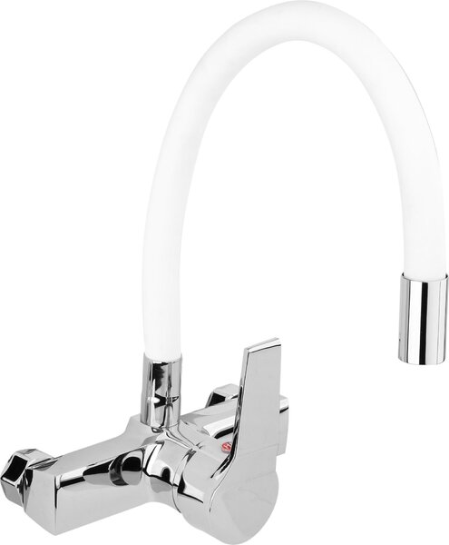 Rubinetti da cucina, rubinetti flessibili da parete, bianco, rubinetto, rubinetto per lavello, miscelatore