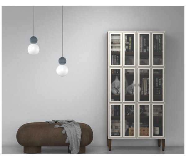 COTTAGE SOSPENSIONE CON DECENTRO DIFFUSORI A SFERA IN VETRO E METALLO 3 COLORI LAMPADINE G9