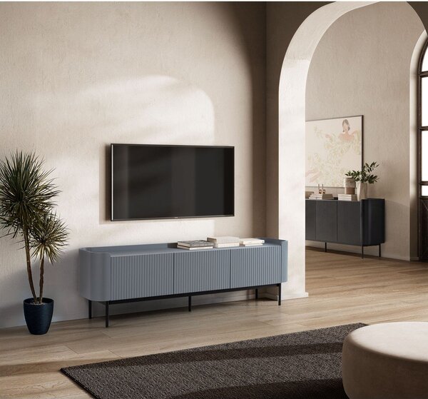 Cassettiera nera 200x80x40 cm Willa – MOME