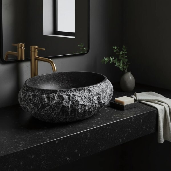 Lavabo da appoggio Rea Mika Gabro Black
