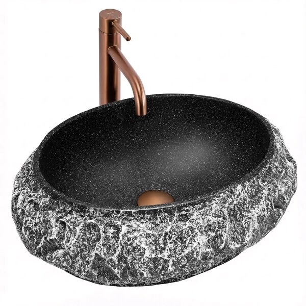 Lavabo da appoggio Rea Mika Gabro Black